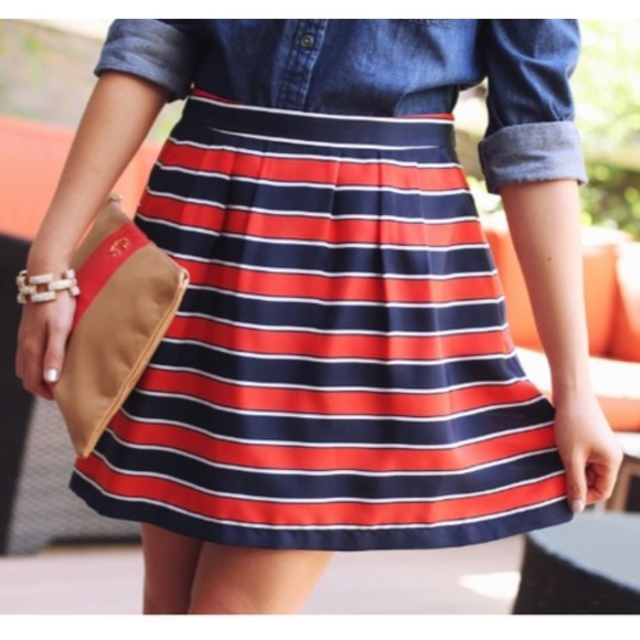 J. Crew Factory Dresses & Skirts - {J. Crew} Factory Pleated Stripe Skirt